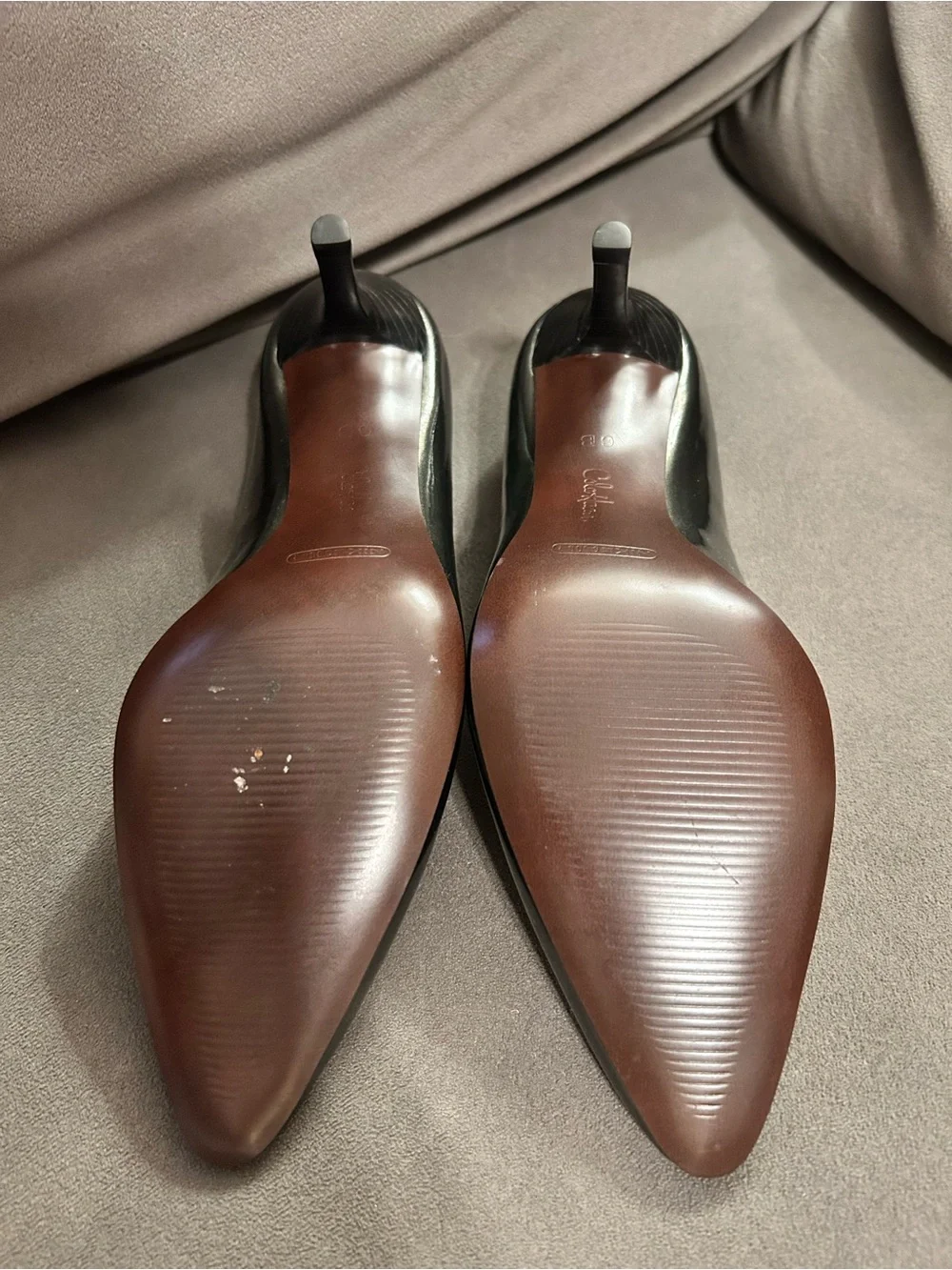Cole Haan Miranda pumps metallic pewter finish, pointed toe size 6B